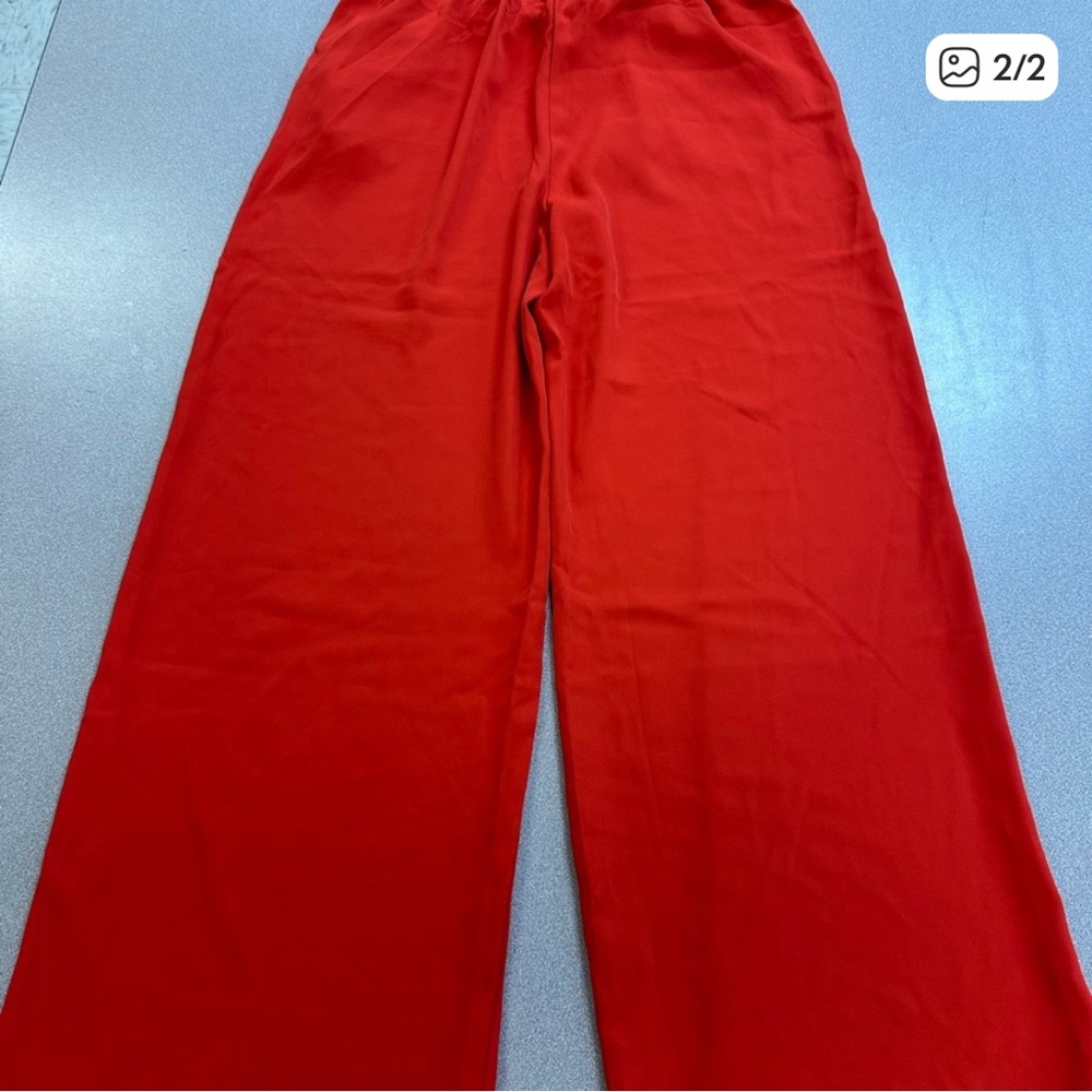 Women's Wide Leg Red Pants